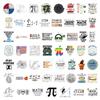 55Pcs Math Formula Sticker Cartoon Knowledge Symbol Graffiti Decoration Water Cup Notebook Stationery Box Waterproof Decals Gift