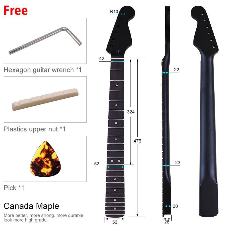 ST Matte Black Rosewood 22-Fret 6-String Maple Neck Electric Guitar DIY Parts