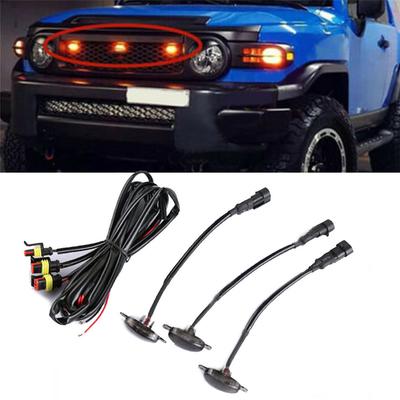 New 3Pcs LED Light Style Grille Trim For  Raptor For Chevrolet Silverado 1500 16-21