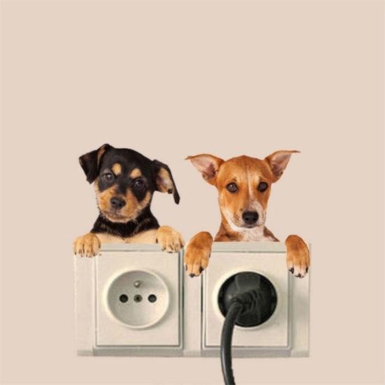 4Pcs/Sheet Sticker Cartoon Shape Removable PVC Home Wall Sticker for Living Room