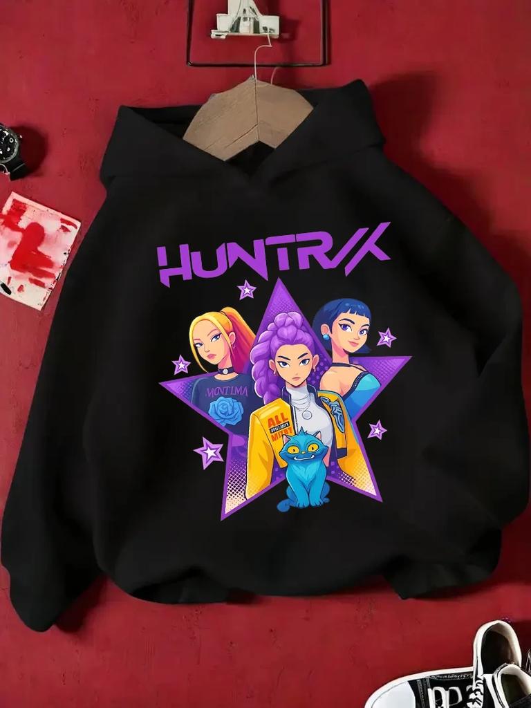 KPop Hunter Rumi Derpy Cartoon Girls Boy Hooded Sweatshirt Warm Children's Wave Fashion Casual Tops Casual Girls Clothing