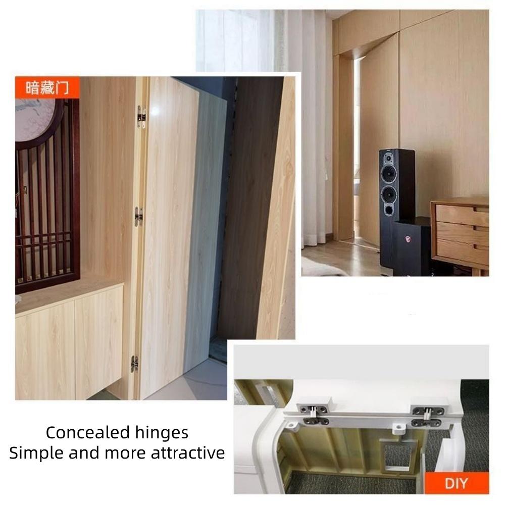Cerniera per Porte a Scomparsa, Cerniera Nascosta Invisibile in Acciaio Inossidabile, Cerniera Robusta ad Apertura 180° Per Porte in Legno, Armadi e Mobili