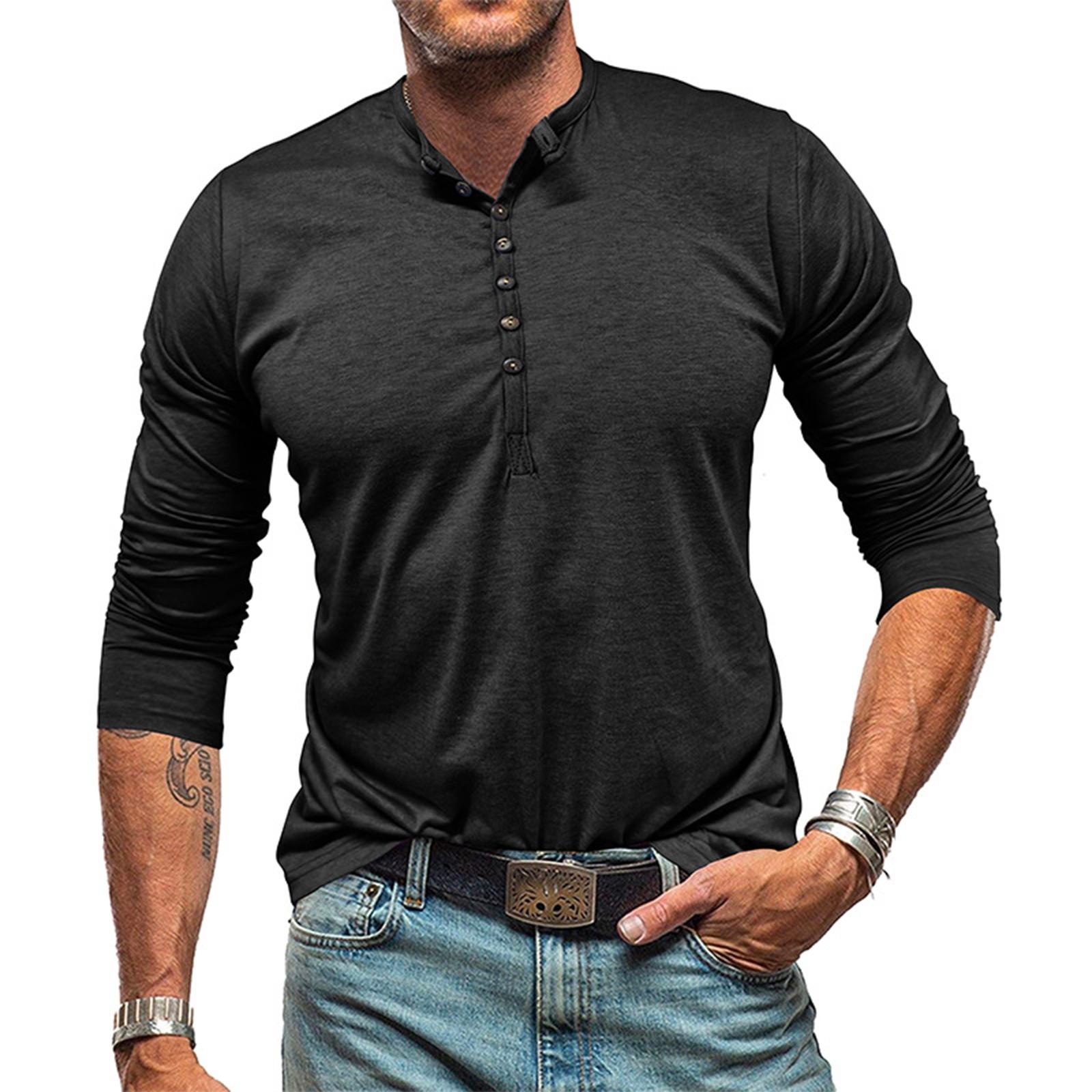 

Мужской Мужской Топ с воротником с длинным рукавом и базовый слой L