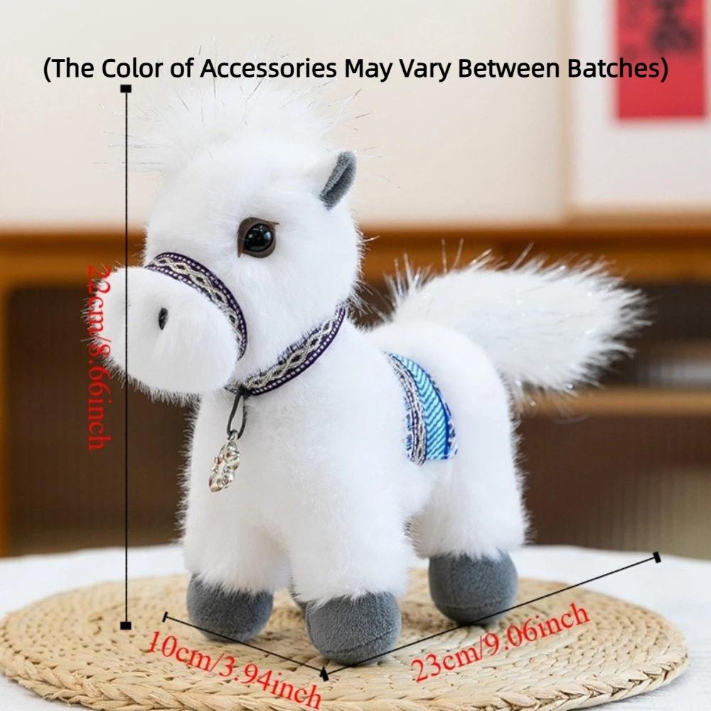 Cartoon New Year Mascot Soft Lifelike Details Plush Doll Horse Plush Toys  Birthday Gifts
