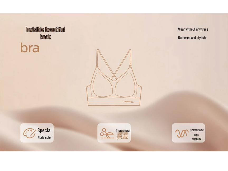 Seamless Halter Neck Thin Strap Bra for Small Bust – Sexy, Lightweight, No Steel Ring, Beautiful Back Design