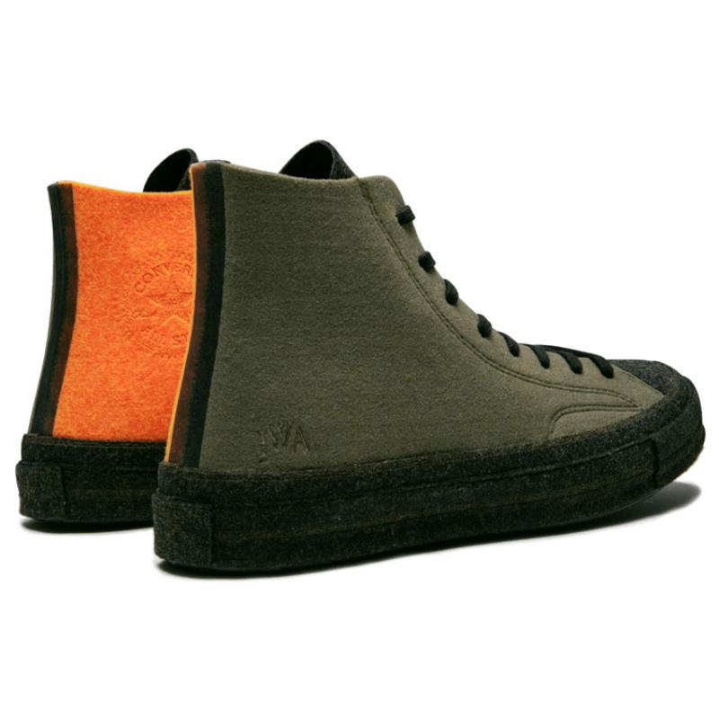 J.W.Anderson x Converse 1970s Hi "Stone Grey Flame Orange" Collaboration Retro High-Top Board Shoes Unisex Orange Green Double Style