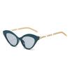 Fashion cat eye personality trend European and American spice girl metal chain temple sunglasses outdoor sun protection versatile sunglasses