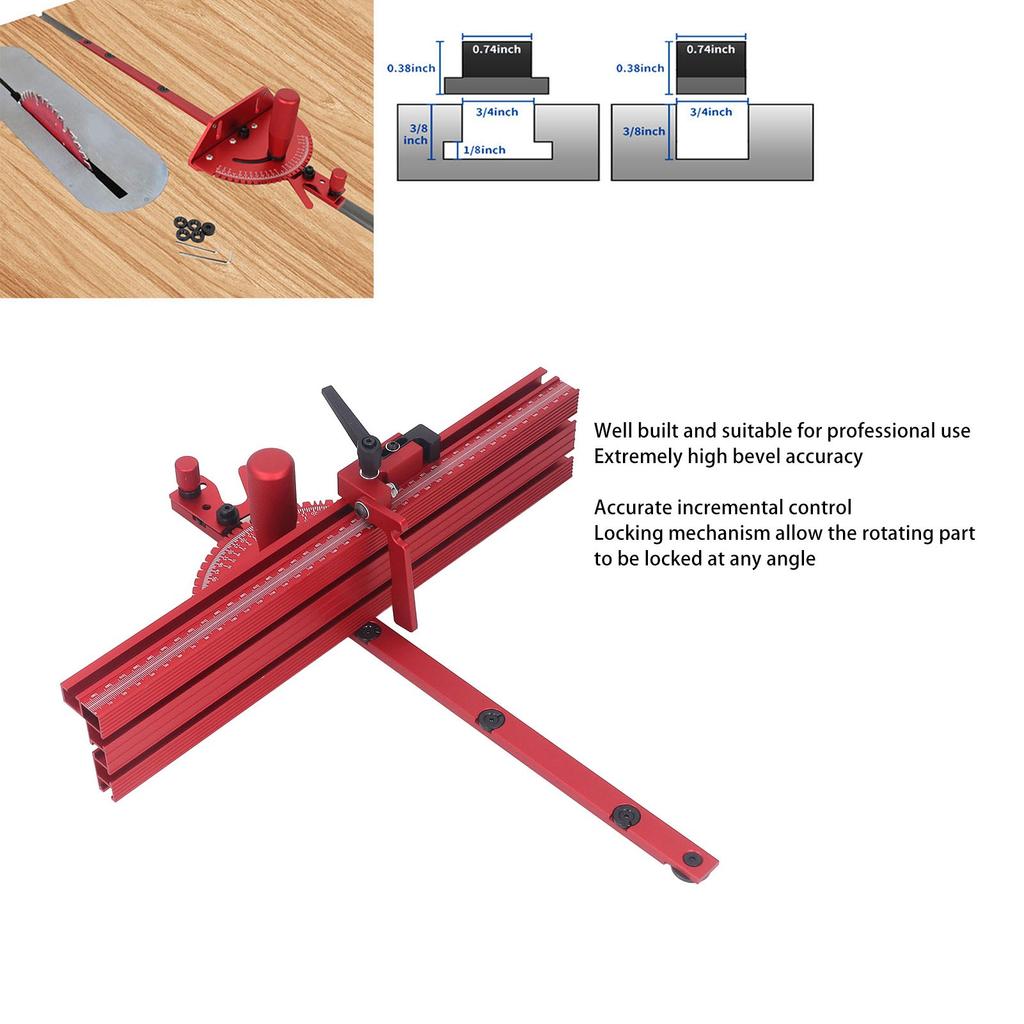 Fence Accurate Engraving Machine Accessories Aluminum alloy Table Saw Miter Gauge Systemwith Limit Stop Tools