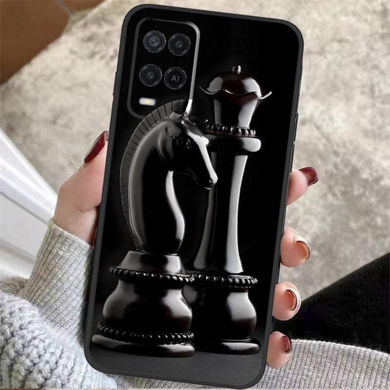 Chess Pieces Case For Oppo A5 Pro A38 A58 A78 A98 A54 A74 A94 A18 A57 A17 A77 A80 A60 A40 A96 A76 A16 A15