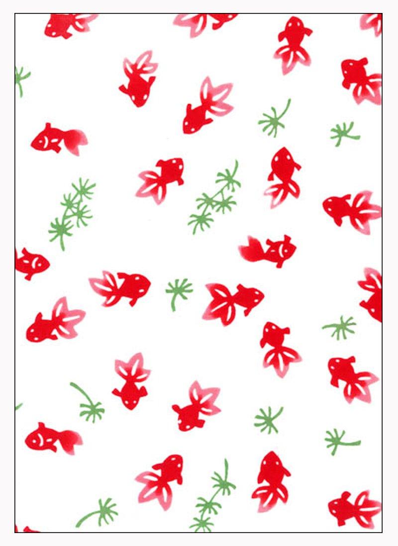 

Tenugui Hand Cotton Made in Japan Goldfish Niwa-zome (Japanese Towel) - Chū-sen (Dyed) - 100% - - (Small)