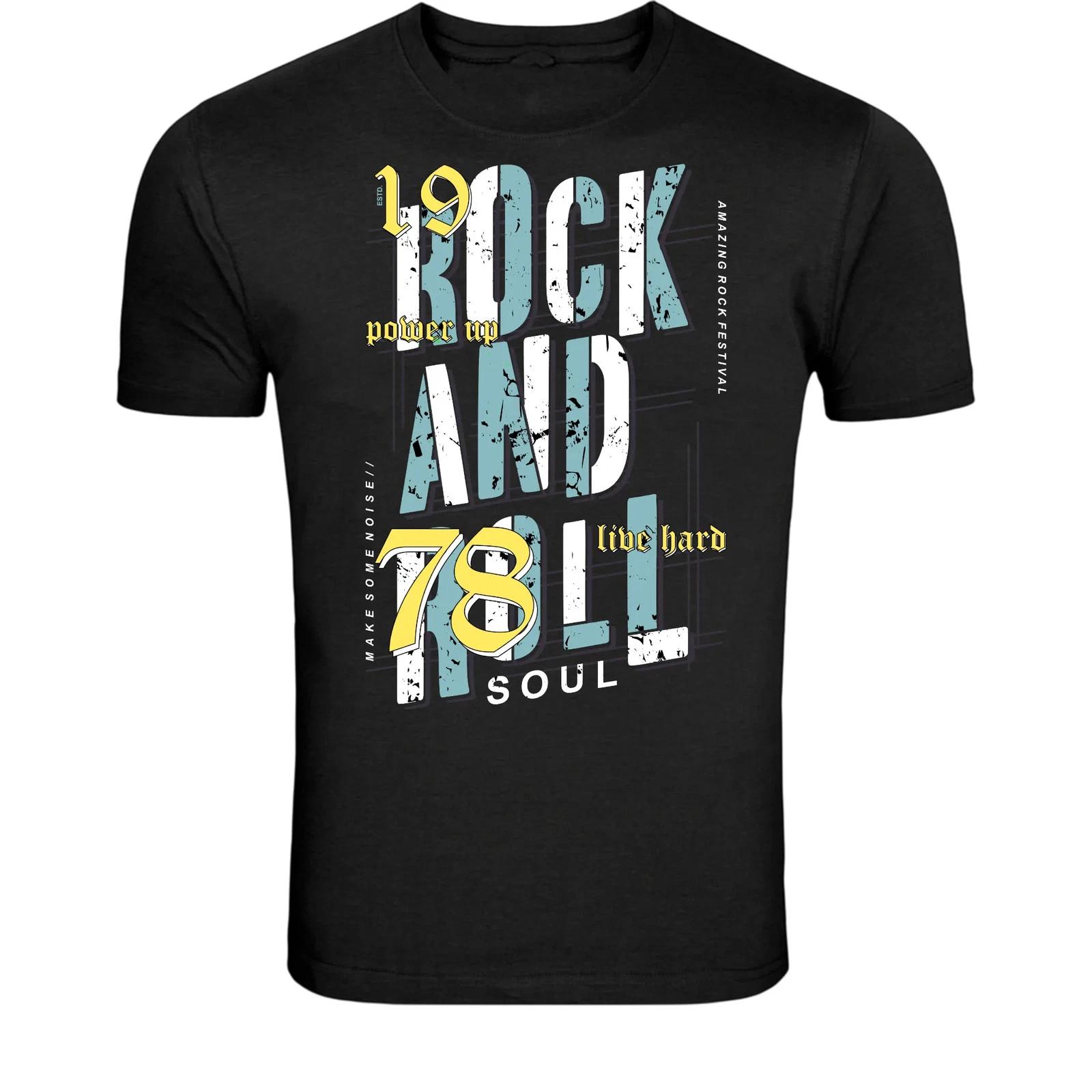 Футболка Rock And Roll 78 - Винтажная футболка с графическим принтом музыкального фестиваля S