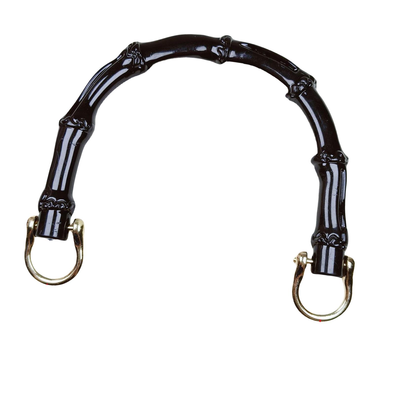 

Черная смоляная имитация бамбука, шарнирная ручка для сумки с металлическими застежками, пряжка, замена ручки для сумки своими руками 3