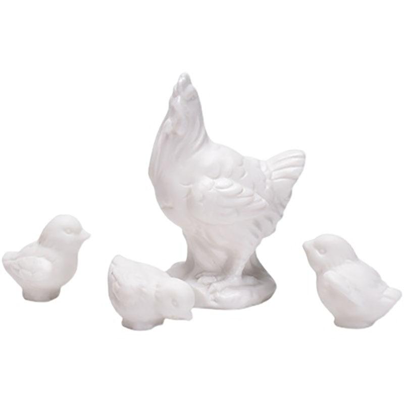 Cute Pure White Porcelain Chicken Figurines  Cute Animal Statue  Home Decoration  Bonsai Micro Landscape  Small Ornaments