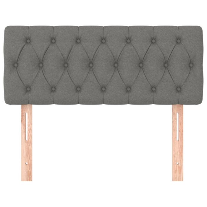 VidaXL Tête de Lit Meuble de Chambre à Coucher Accessoire de Lit Simple Tête de Cadre de Lit Intérieur Gris Foncé 90x7x78/88 346313