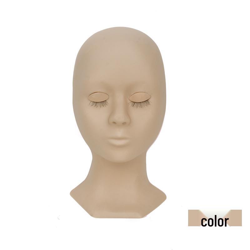 Realistic Silicone Mannequin Head for Eyelash Extension Practice with Removable Eyelids
