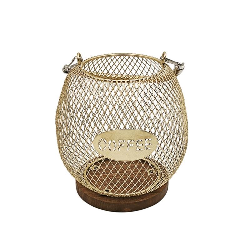 

Sturdy Coffee Organizers Basket In Elegant Designs Featuring Opening Portable Accessory for Home or Office Use золотой
