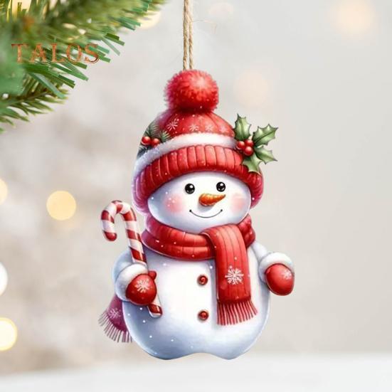 תליון אייל הצפון של סנטה קלאוס קישוט תלייה חגיגי לעץ חג המולד קישוט סנטה קלאוס מצויר מאקריליק למחזיקי מפתחות חלונות תיקים