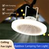 USB Rechargeable Ceiling Fan Light Energy Saving Electric Fan Night Lamp  Outdoor Tent