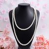 Double-layer Glass Pearl Necklace, Long Retro Cheongsam, Multi-layer Chain, Women's Korean Simple and Versatile Sweater Chain
