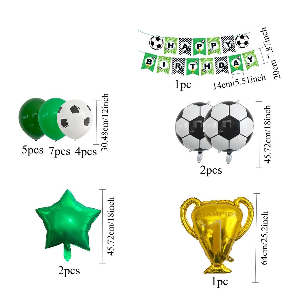 Neue Fußball Trophäe Aluminiumfolienballon Flaggen Set Geburtstagsballon Party Dekoration Sportthema