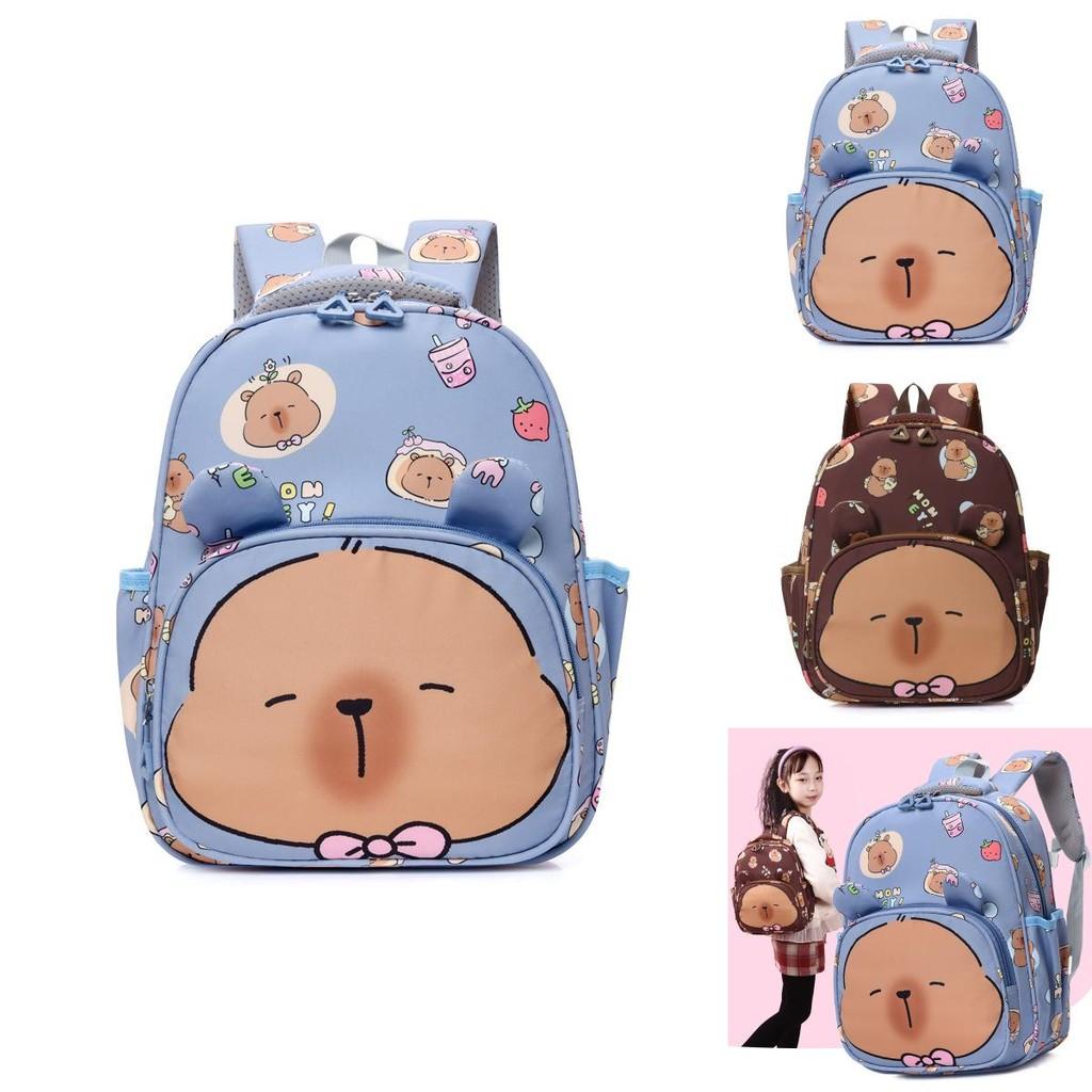 Adorable Cartoon Backpack For Kids With Cute Capybara Design Lightweight And Versatile