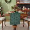 Plush Embroidered Christmas Tree Table Runner Embossed Design Long Christmas Table Cover Rectangular Dining Tablecloth