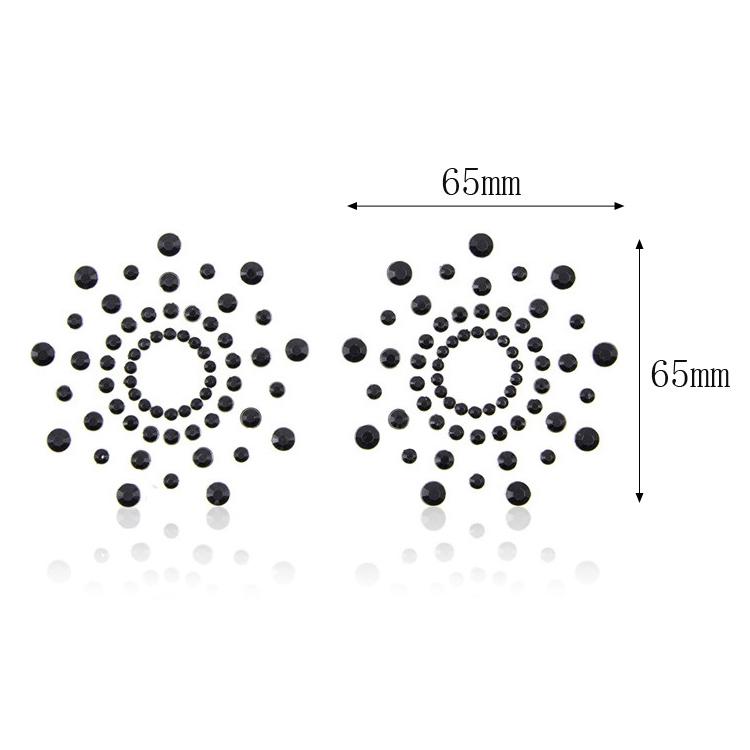 1 Pair Jewels Body Big Classic Festival Breast Bling Gem Cluster Self Adhesive Stick On Paint Decor At Clubbing