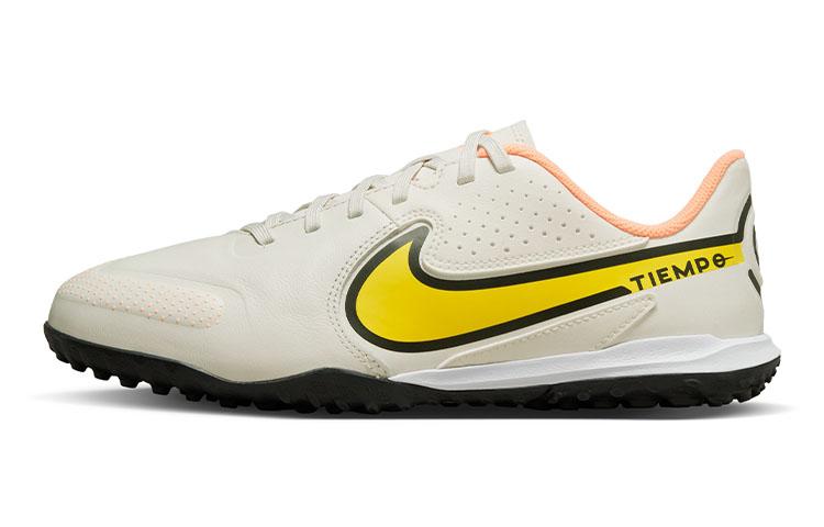 

Nike Tiempo Legend 9 Academy TF Slip Resistant Abrasion Resistant Low top Kids Soccer Shoes Gray Yellow Kids DA1328-002 28