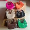 1Pcs Casual Solid Color Handbag For Daily Travel Women'S Stone Pattern Underarm Shoulder Tote Bag With Felt Material