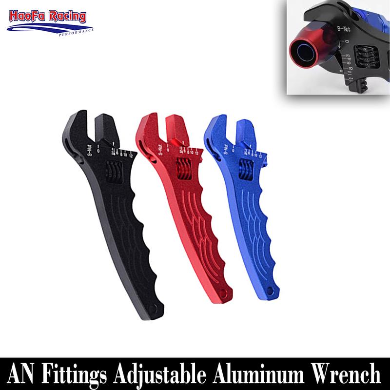 Adjustable AN 3 4 6 8 10 12 Aluminum WRENCH HOSE Fitting Tool Aluminum Spanner Universal AN3-AN12 Hose Fitting Blue Red Black