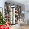 2pcs 2D flat printing Merry Christmas Popular Curtain Winter Wonderland Snowman Versatile 100% Polyester Without Electricity
