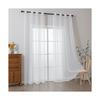Elegant Semi-Transparent White Polyester Curtains for Living Room and Bedroom