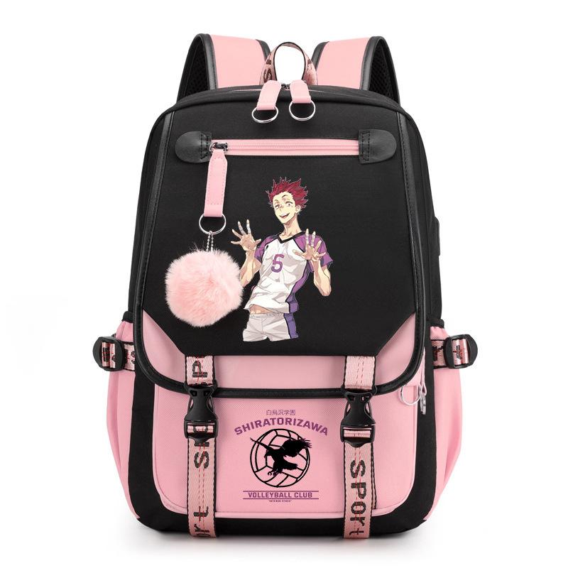 Anime volleyball teenager peripheral printing middle school student schoolbag outdoor large-capacity backpack