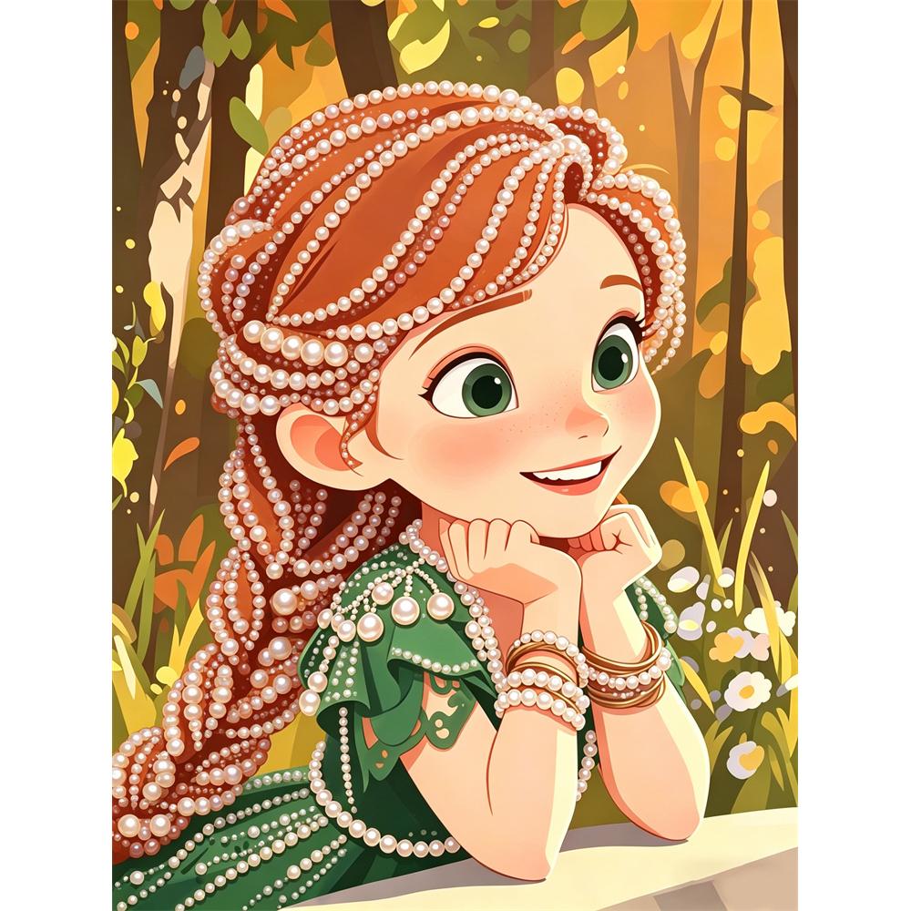 

Disney Pearl Painting Princess Anna DIY Pearl Art Painting Pearl Gem Painting Pictures Crafts Special Shape Home Wall Decoration 30x40