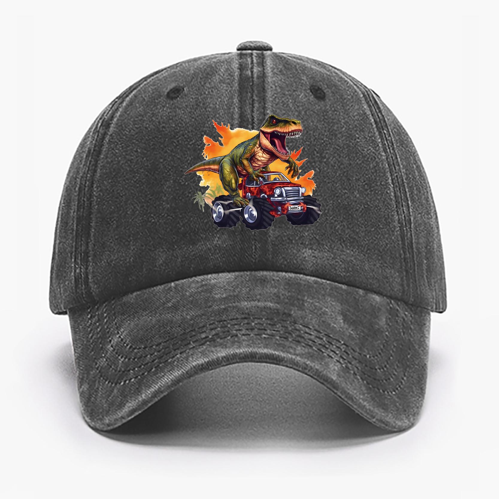 

Низкопрофильные бейсболки унисекс с рисунком динозавра кепки шляпа женская летняя регулируемая кепка для папы стираный хлопок as the picture чёрный