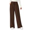 Fashion Women's Elastic High Waist Knitted Casual Wide Leg Pants With Pockets
