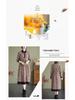 Autumn Literary Print Cotton and Linen Long Shirt Dress