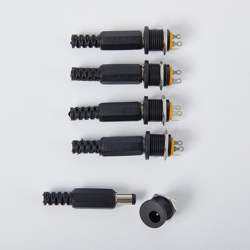 5Pcs Male Plug+5Pcs Dc022 Socket Female Jack Screw Nut Panel Mount Connector 12V