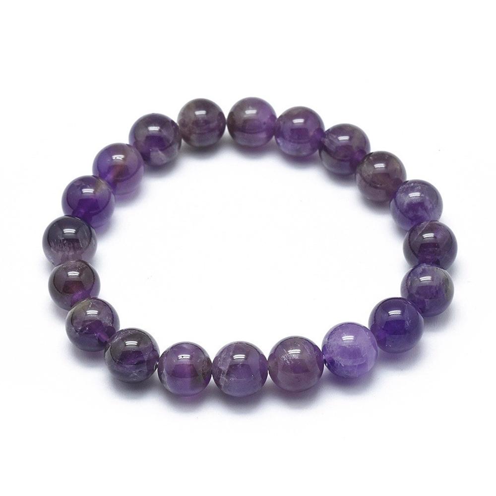 Natural Amethyst Beads Bracelet Body-Purifying Geniune Amethyst Natural Crystal Bracelet for Women Pulsera and Certificate