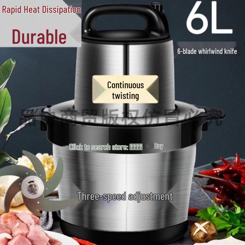 2025 Dual Fan Copper Motor Meat Grinder: 6L/10L High Power Commercial & Household Large Capacity