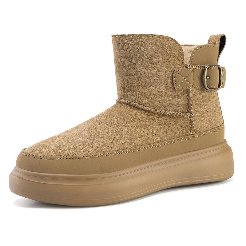 Women's Large Size Thick Sole Soft Sole Winter Warm Fur One Snow Boots Padded Lined Ankle Boots Anti-slip Hiking Sports Cotton Boots