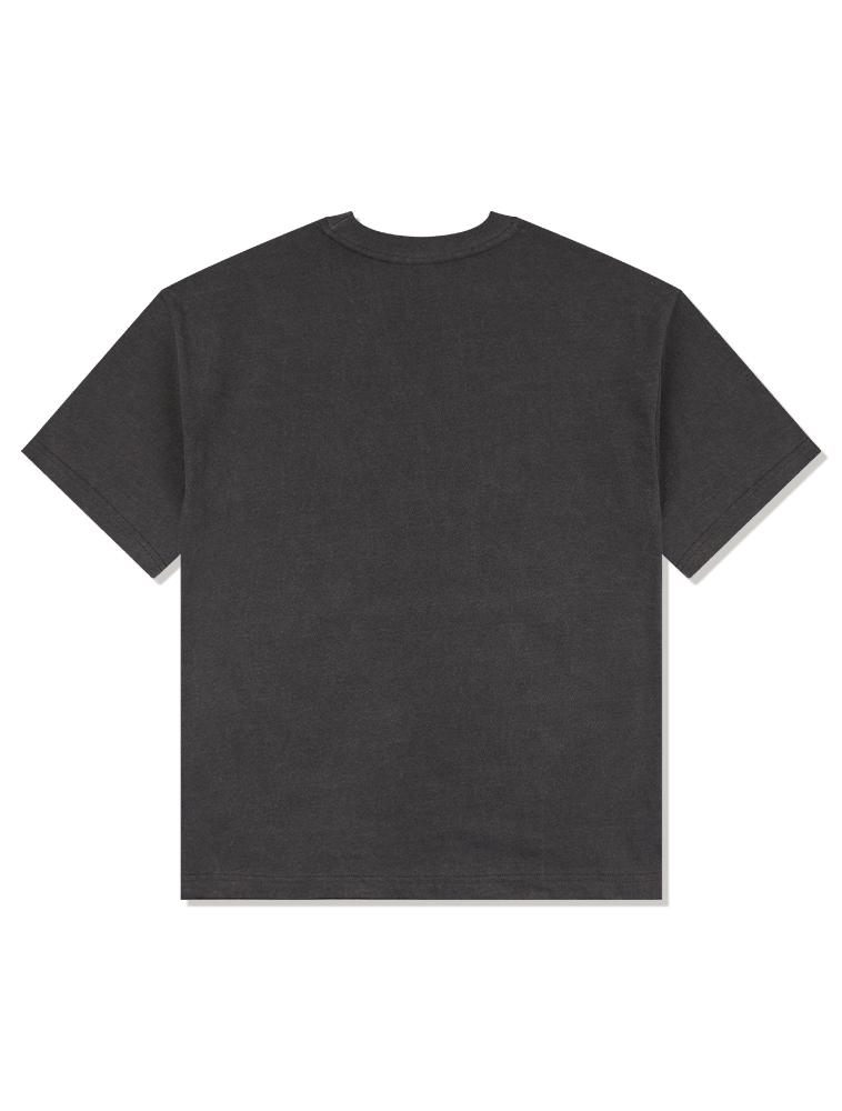 LA MAISON STUDIO Unisex Le Lis Pigment Logo Smoky Short Sleeve T-Shirt Charcoal (Fcf2Ts420M)