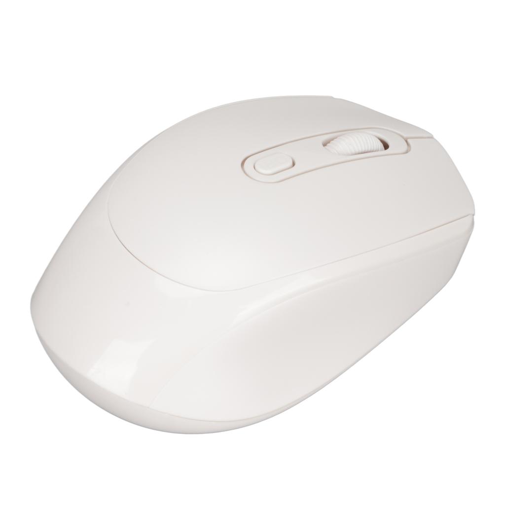 Wireless Mechanical Mouse Ergonomic Design 3 Level Adjustable DPI 1600DPI 2.4G USB Rechargeable MouseWhite
