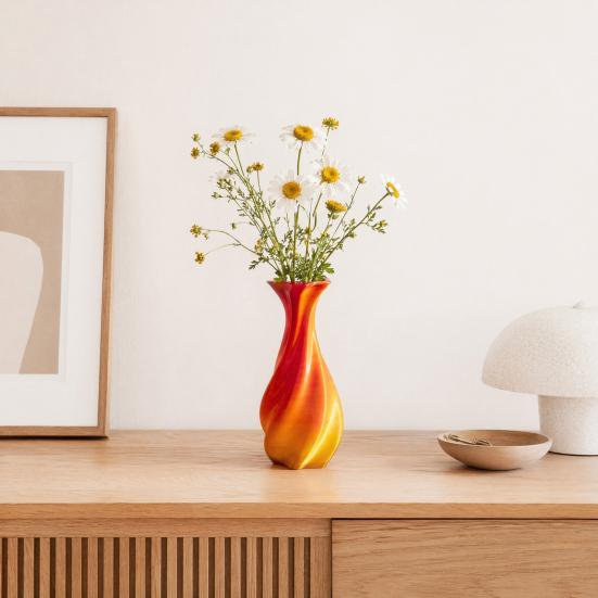 3D Printed Vase, Twisted Flower Vase, Minimalist Flower Arrangement Holders, Elegant Home Decor for Living Room Bedroom Study Table Display