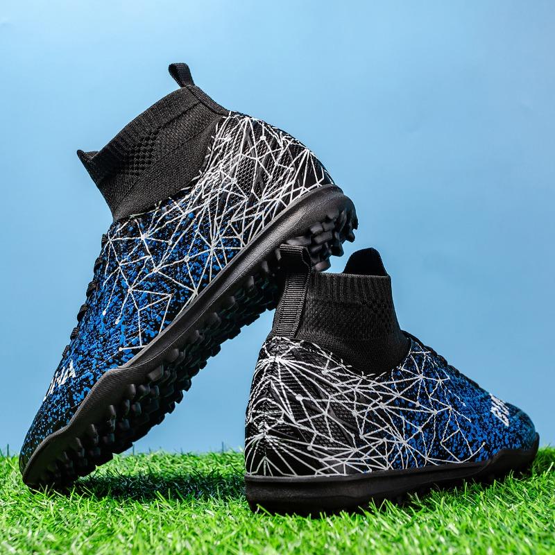 Football Shoe High -top TF Crushed Nails Male and Female Adult Children's Nail Shoes Training Shoes Artificial Grass Football Boots