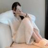 Autumn and Winter New Imitation Mink Velvet Loose Over The Knee Long Hair Skirt Women's Large Size Pajamas Dress