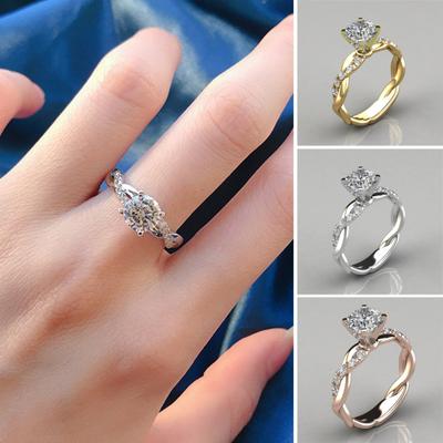 Wedding Ring Twisted Sparkling High-end Big Rhinestone Knuckle Circlet Female Jewelry