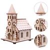 1 Set Kids Gift New Year Christmas Led Light Wooden House Luminous Cabin Merry Christmas Decor For Home Diy Xmas Tree Ornaments