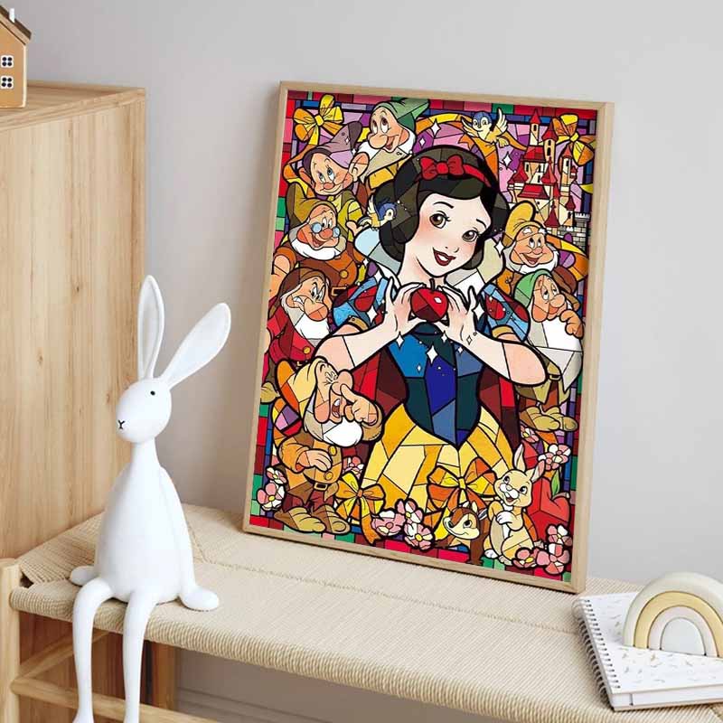 Disney Diamond Painting Snow White Stained Window Theme Illustration Mosaic Craft Hobby DIY Gift Home Decoration Embroidery