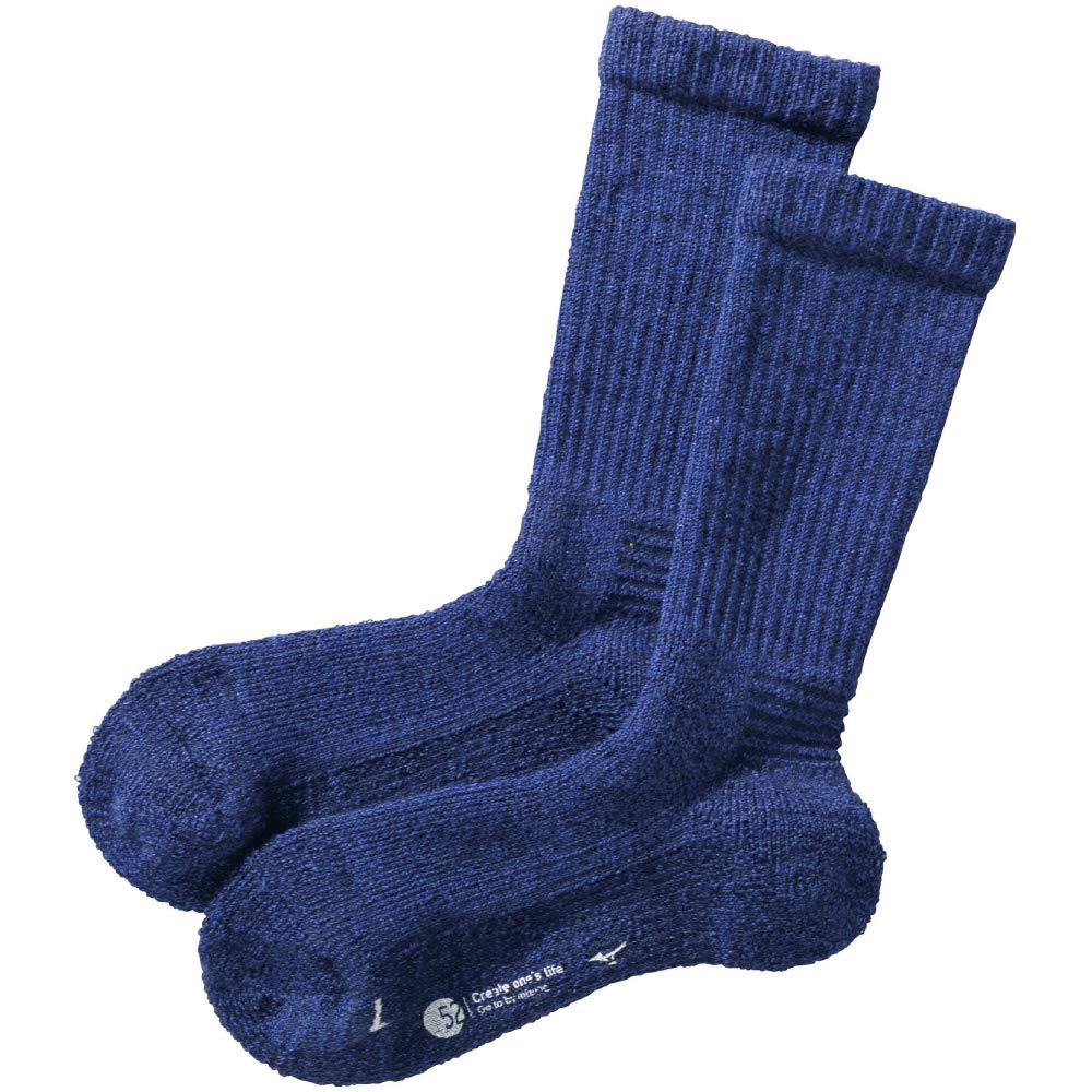

Mizuno Breath Thermowool Thick Socks for Outdoor Go to by mizuno Size cm Travel, B2JX9503, Men s, Blue, 25.0-27.0 синий